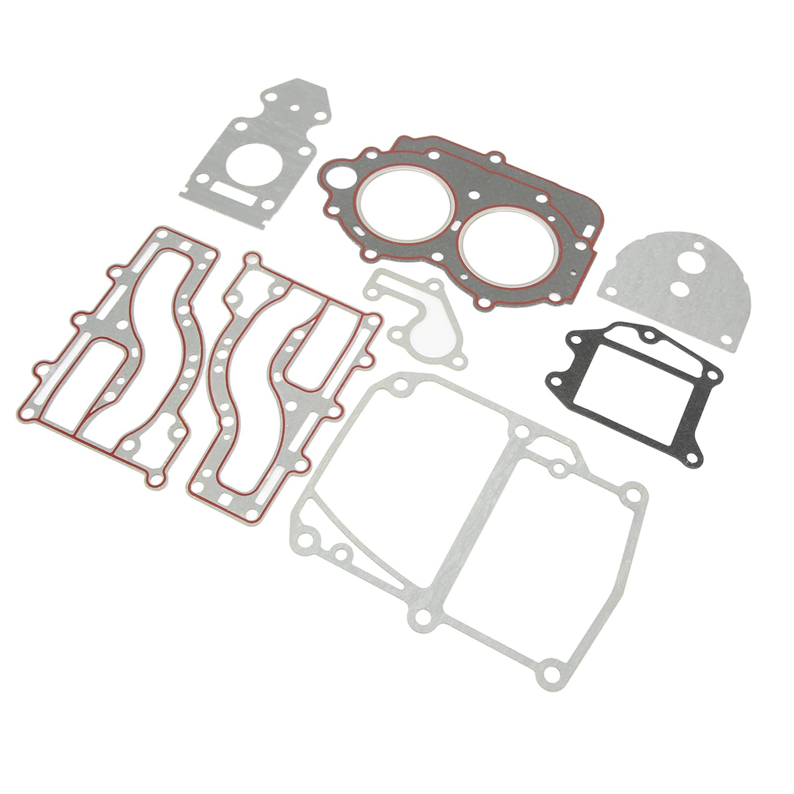 Juego de juntas para tapa de cilindro, juntas de sellado de plástico para motor fuera de borda de 2 tiempos de 15 y 18, junta de culata de escape con material ABS para repara