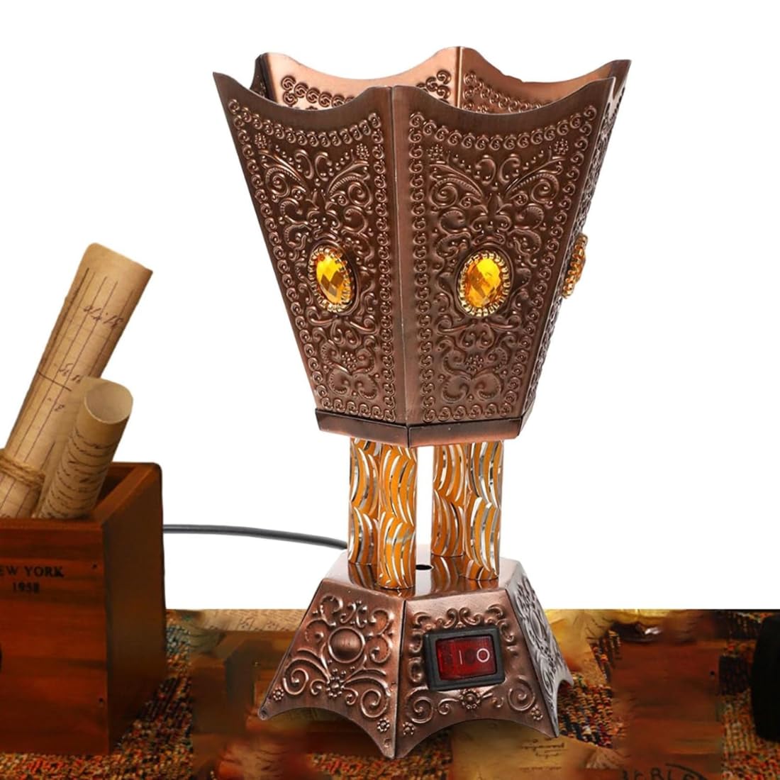 Drumstone (Exclusively 𝟭𝟬+𝟱 Year Warranty) Arabic Electric Incense Burner | Middle Eastern Style Censer for Bakhoor, Home & Office | Perfect Gifting for Family & Friends