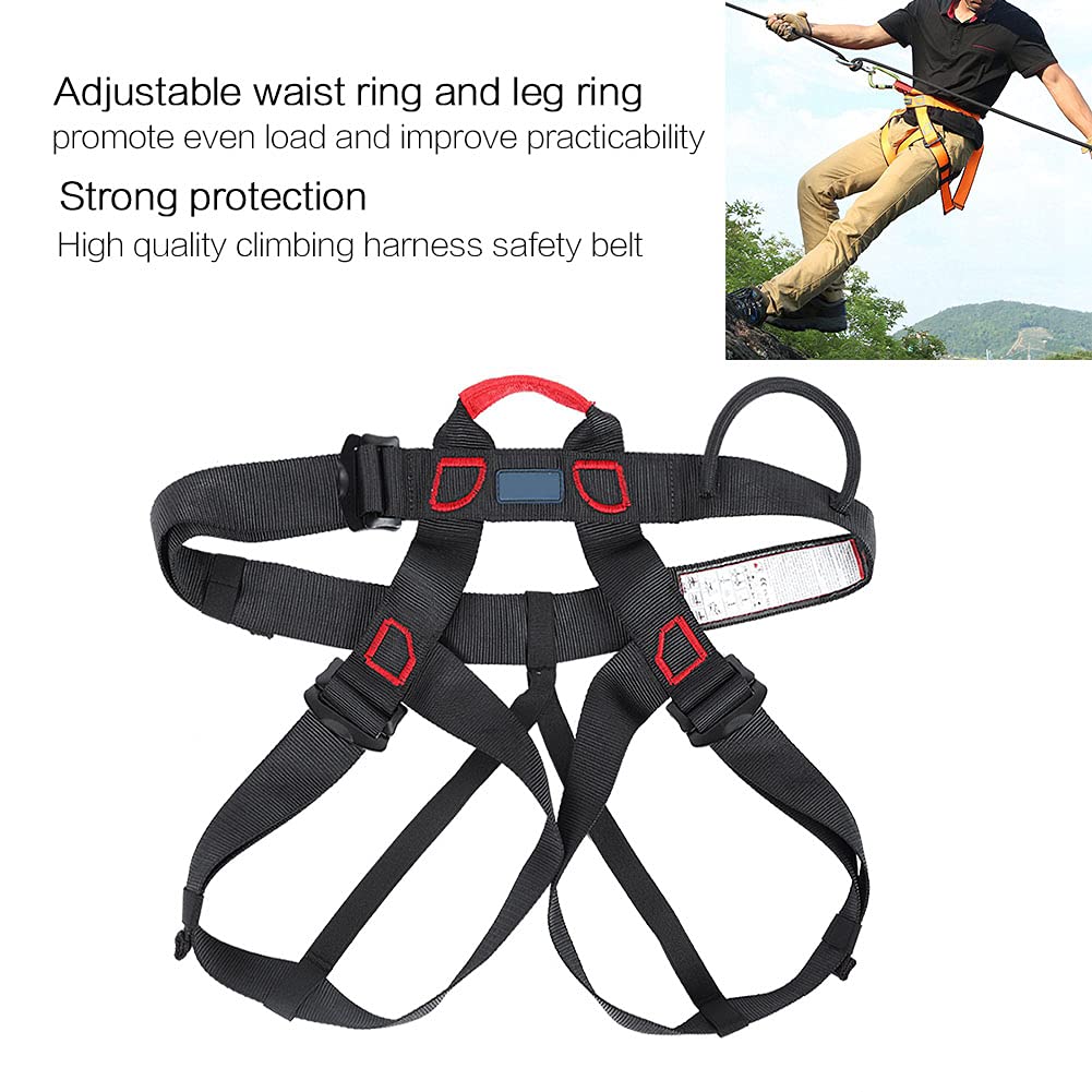 SwaYve Cinturón de Seguridad para Trabajos Aéreos Cinturón de Seguridad de Medio Cuerpo, Arnés de Escalada Cinturón de Seguridad para Exteriores para Trabajos de Escalada en Techos/Black