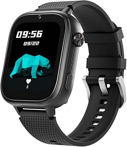 OKYUK Kids Smart Watch Gift for Girls Age 5-12, 4G Kids Watch 47 Games, HD Touch Screen Two-Way Calling Feature, School Settings, SOS, Birthday Gift for Boys and Girls Ages 7 8 9 10 (Black)