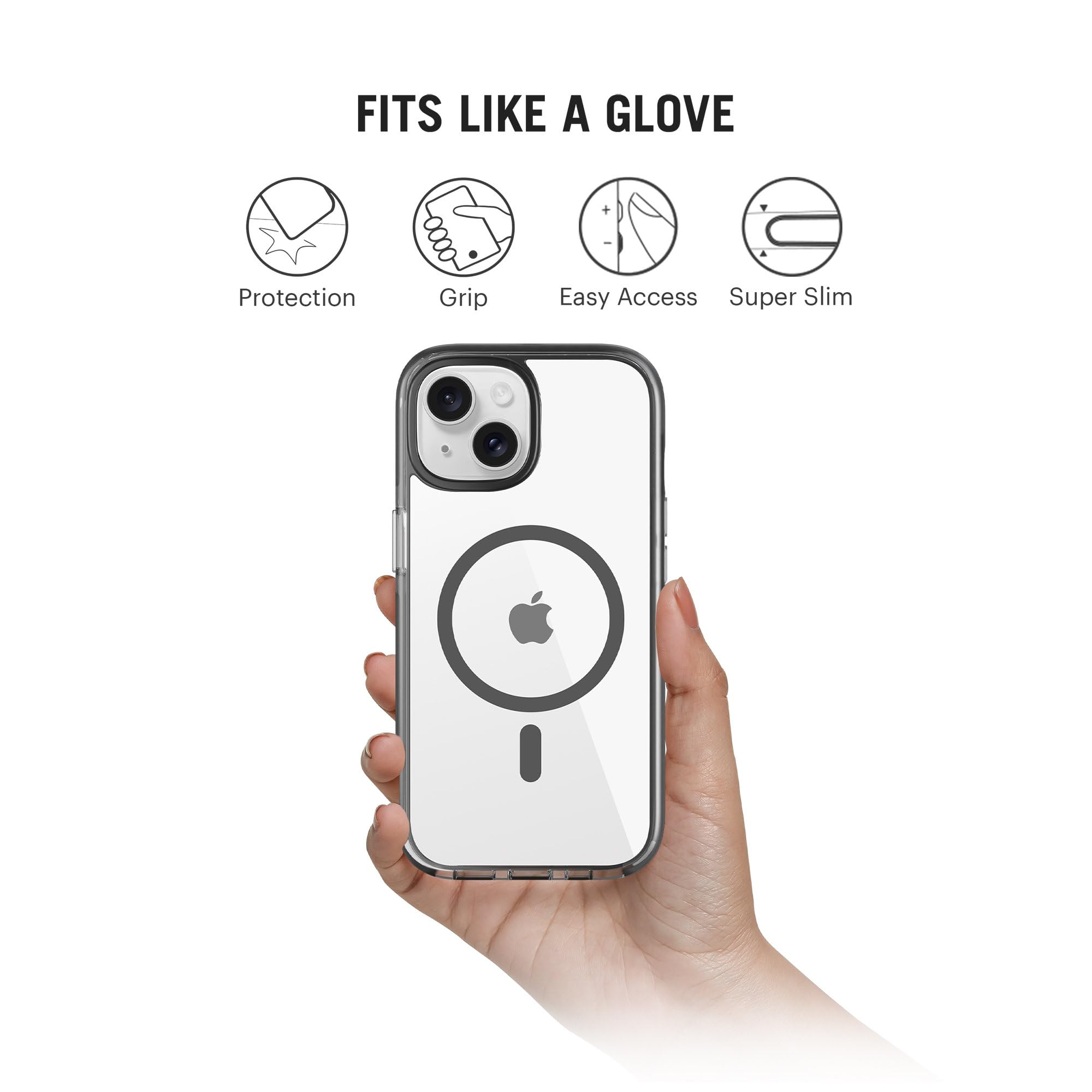 DailyObjects Stride 3.0 Clear Magnetic Protective Case Cover Compatible with iPhone 13 |Magsafe|Camera & Body Protection|Anti Shock,Scratch Resistant|Precise Cutouts Design|Wireless Charging-Clear — Amazon image 6