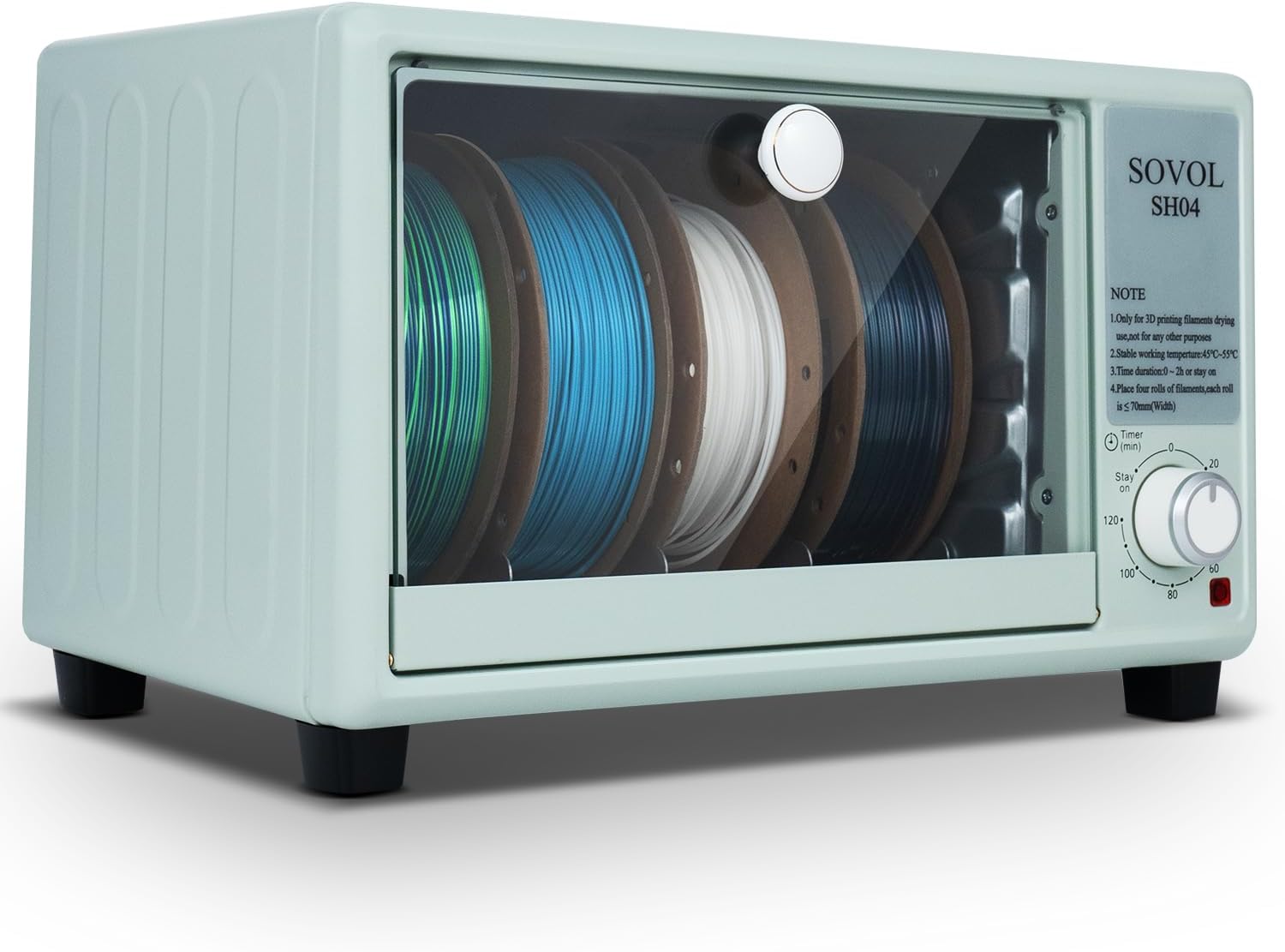 Sovol Filament Dryer Box for 4 Spools, SH04 Filament Dry Box, 3D Printer Filament Dehydrator with Rapid Heating, Filament Storage & Spool Holder Compatible with 1.75mm, 2.85mm & PLA PETG TPU ABS