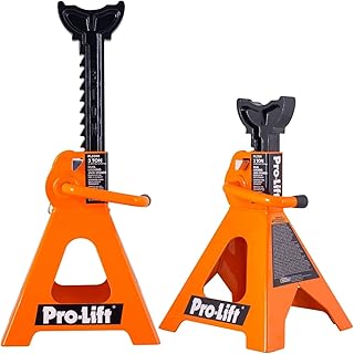 Pro-LifT PL3300 Heavy Duty Jack Stands For Car â€“ 3 Ton in Pair with Double Pins - Handle Lock and Mobility Pin for Extra Safety â€“ Great for Home Auto Repair Shop, Orange