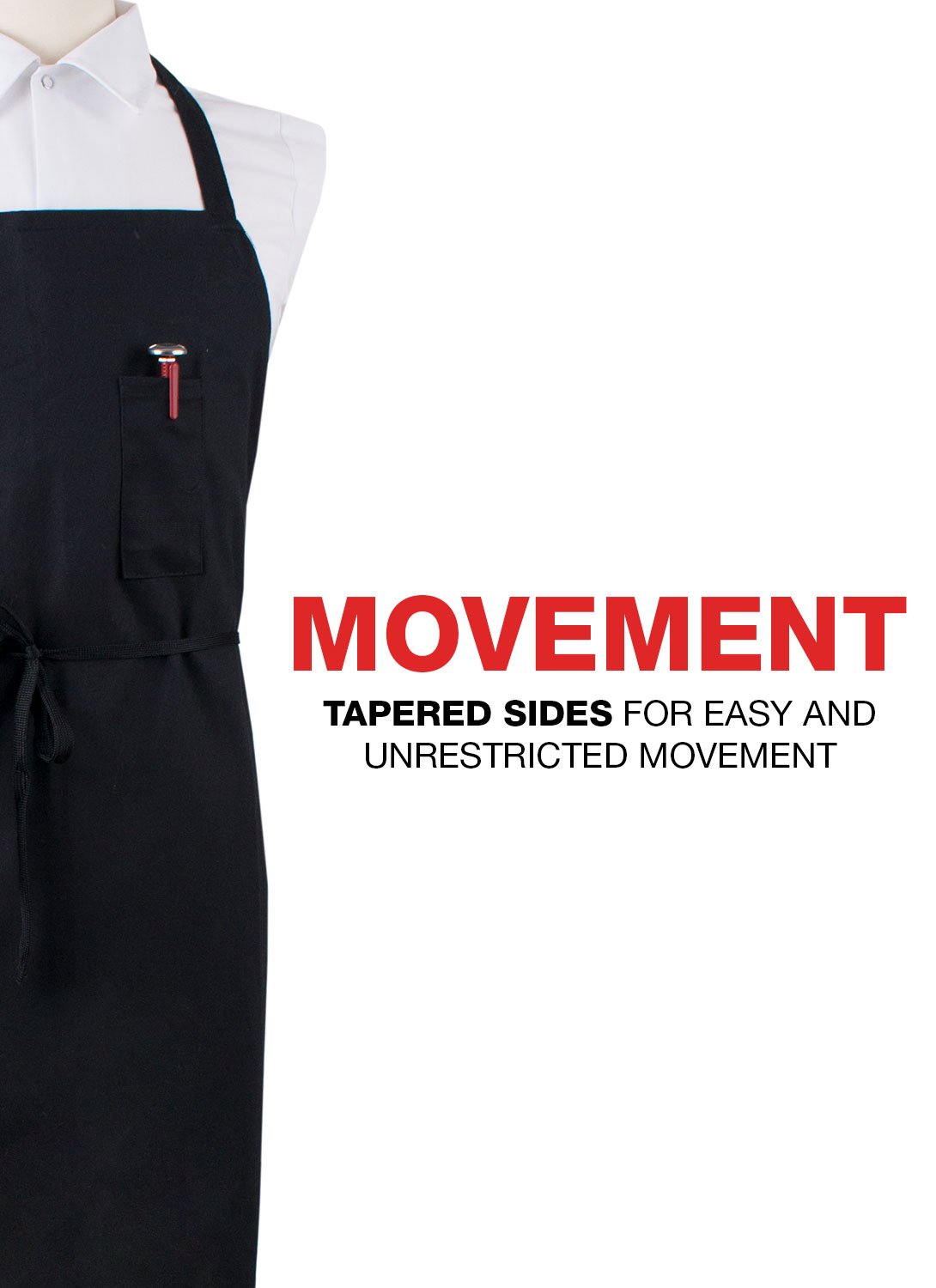 Ritz Food Service CLBIABK-1 Kitchen Bib Kitchen Apron, Black