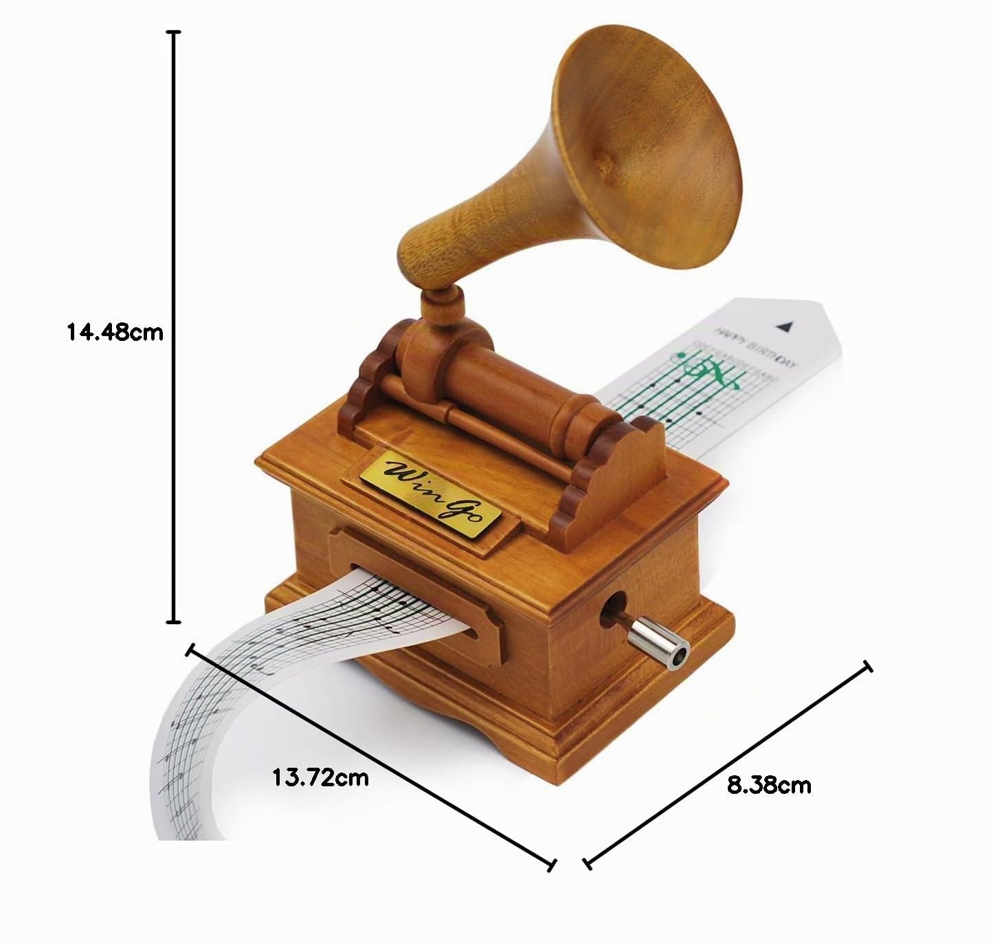 Music Box Wooden Gramophone Make Your Own Song with Wingo Gift