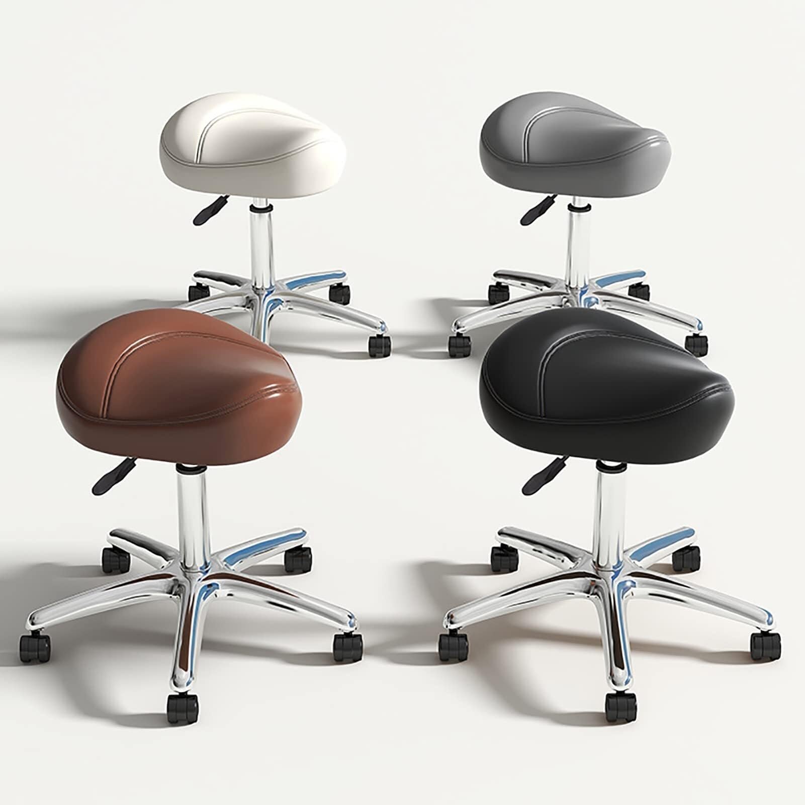 Taburete con sillín Ajustable con Ruedas: Silla con Ruedas ergonómica Resistente for Laboratorio, clínica, Dentista, salón, Masaje, Oficina y Uso doméstico(B)