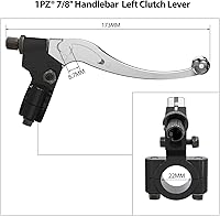 Vista 2 de 1PZ SL1-C39 - Manillar de embrague izquierdo de 7/8 pulgadas + cable de embrague de 39 pulgadas de repuesto para motocicleta de 50 cc, 70 cc, 90 cc