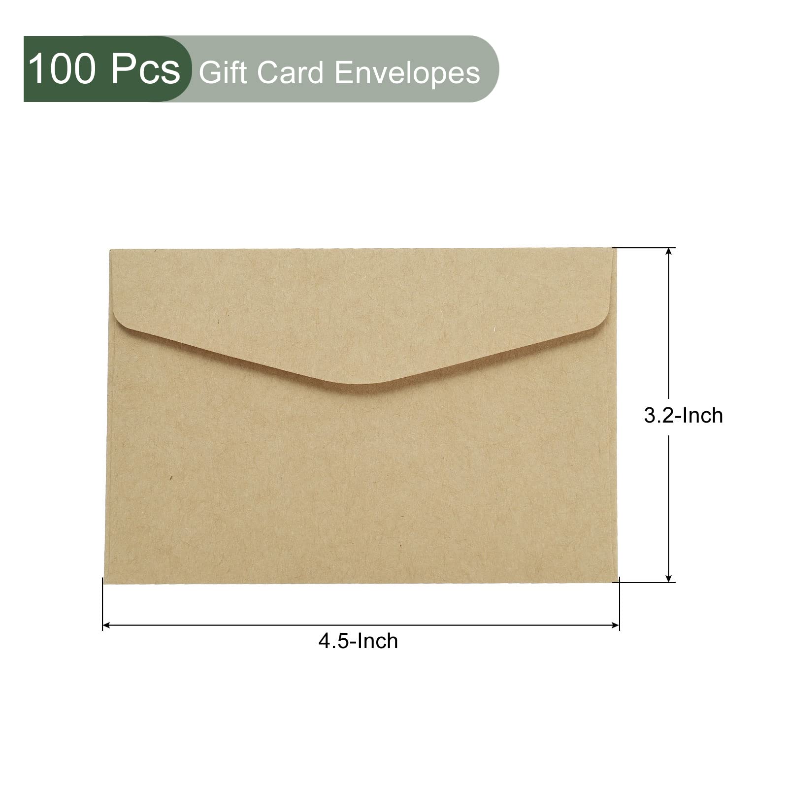 YOKIVE 100 Pack Gift Card Envelopes, Business Greeting Note, Brown - Image 2