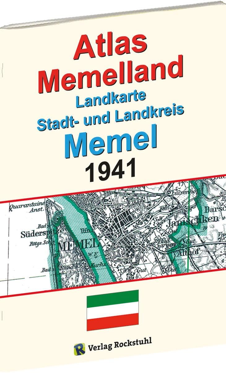 ATLAS Memelland 1941: Landkarte Stadt- und Landkreis MEMEL. Historische Karten Ostpreußen