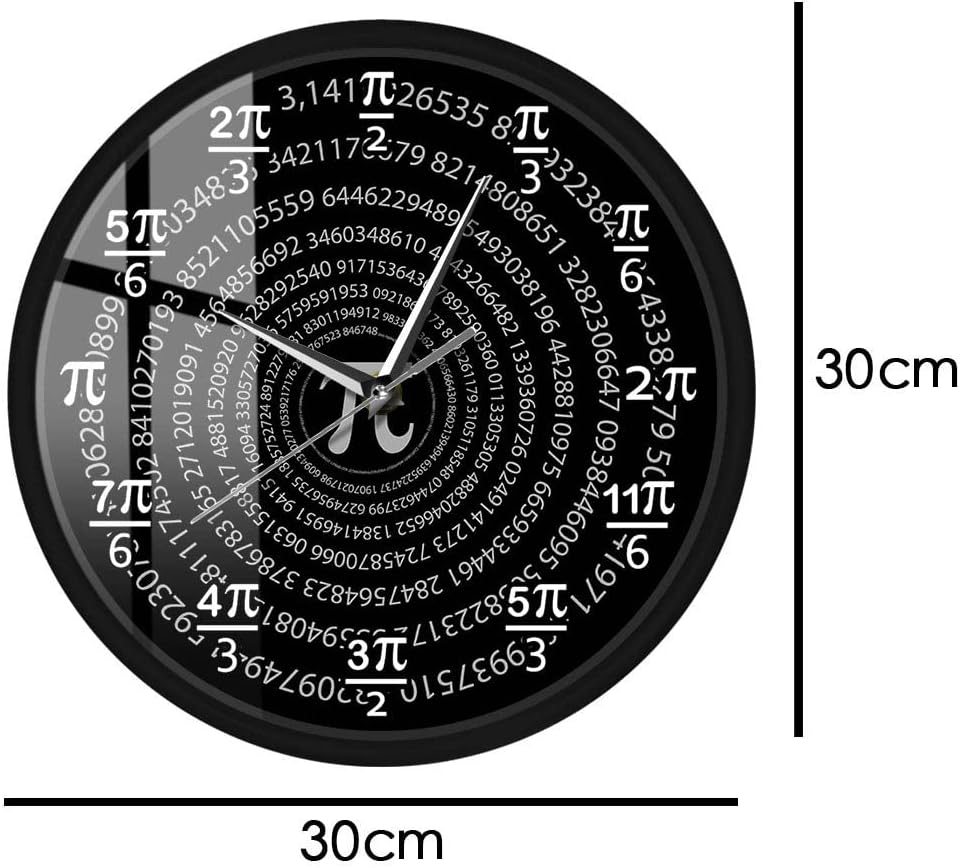 Pi 3.14 Mathematics Wall Clock with Metal Frame, Silent Quartz Battery Operated Math Science Wall Art Decorative Aluminum Wall Watch for Pi Day Math Lovers Gifts School Classroom Student