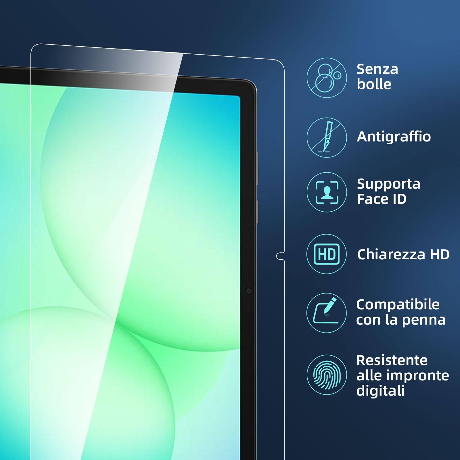 NEW'C Pellicola Protettiva Vetro Temperato 9H per Samsung Galaxy Tab A11+ 11 Pollici