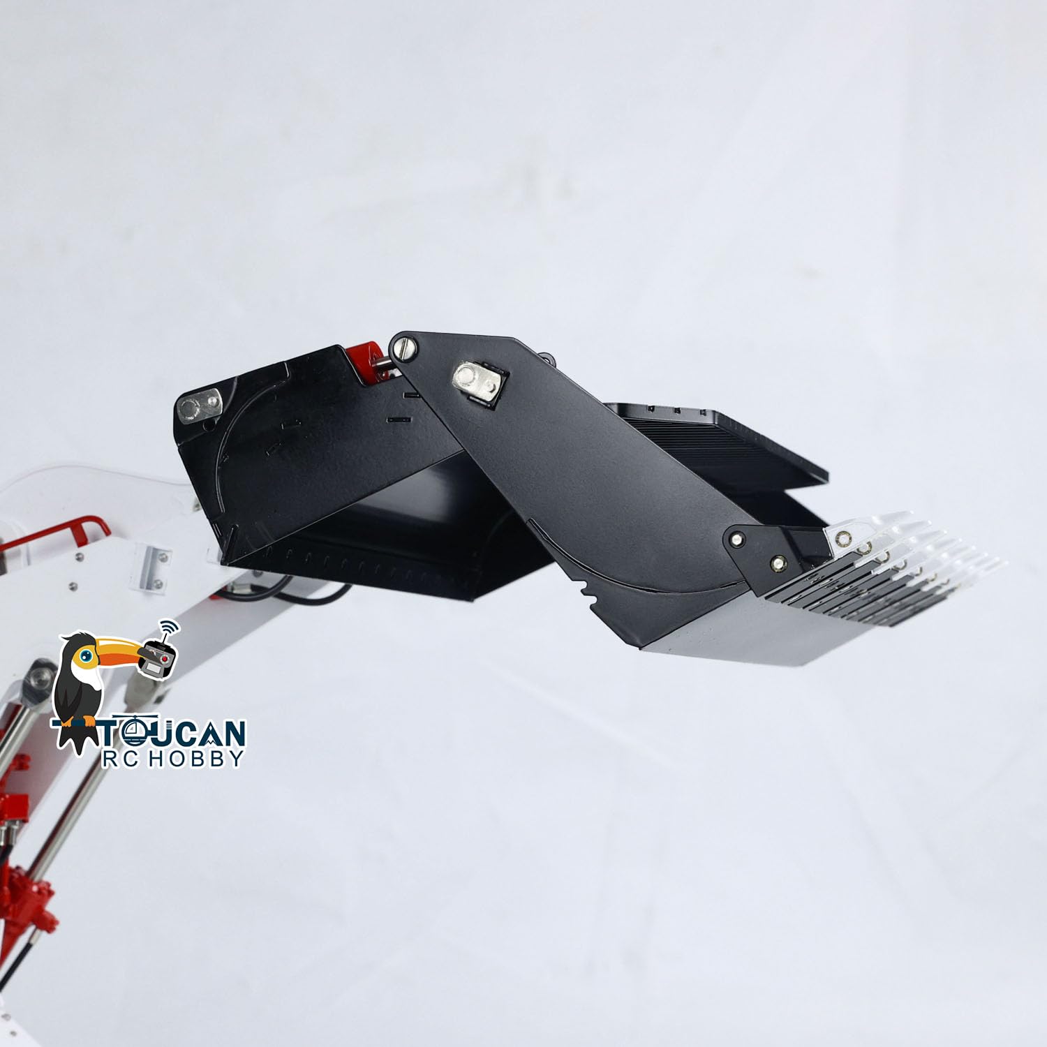 TOUCAN RC HOBBY LESU 1:14 973K RC Caricatore Idraulico RC Tracciato Trasferimento Camion Costruzione Veicoli Modello Pala Apertura Posteriore Aratro ST8 Telecomando Bianco Nero Rosso