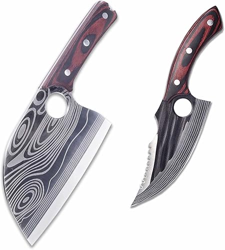 Miniatura 1 de tatakook Cuchillo de carnicero y cuchillo de carne resistente para cortar carne