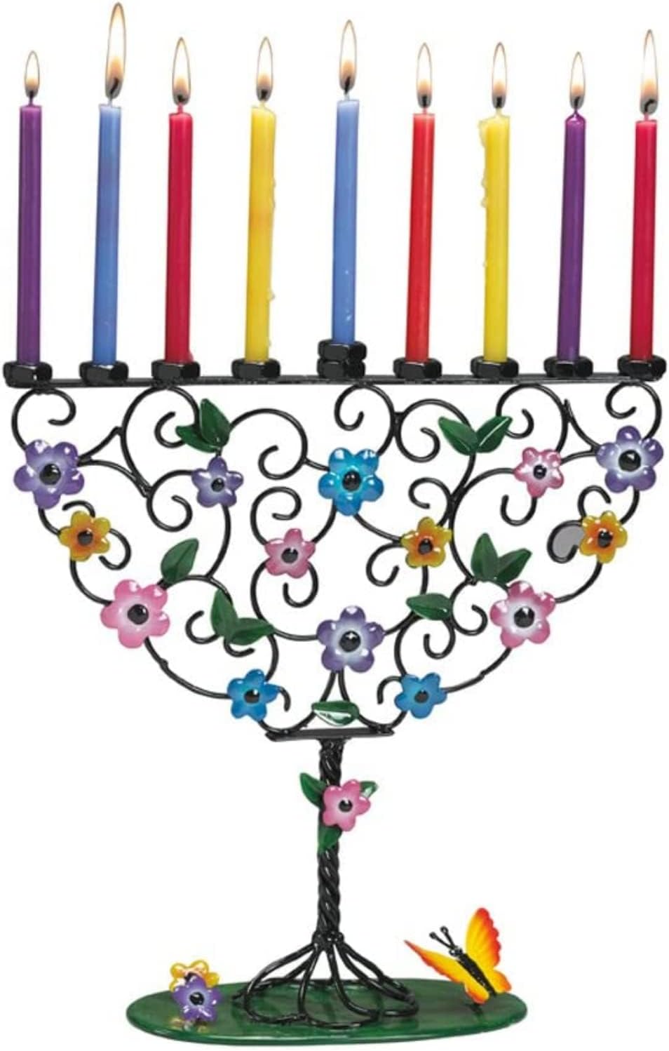 Rite-Lite Judaica Flowering Tree of Life 10-Inch by 10-Inch Hand Craft Metal Menorah Gift Box