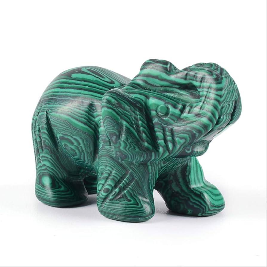 マラカイトの象の置物　パワーストーン マラカイトの象の置物 パワーストーン
