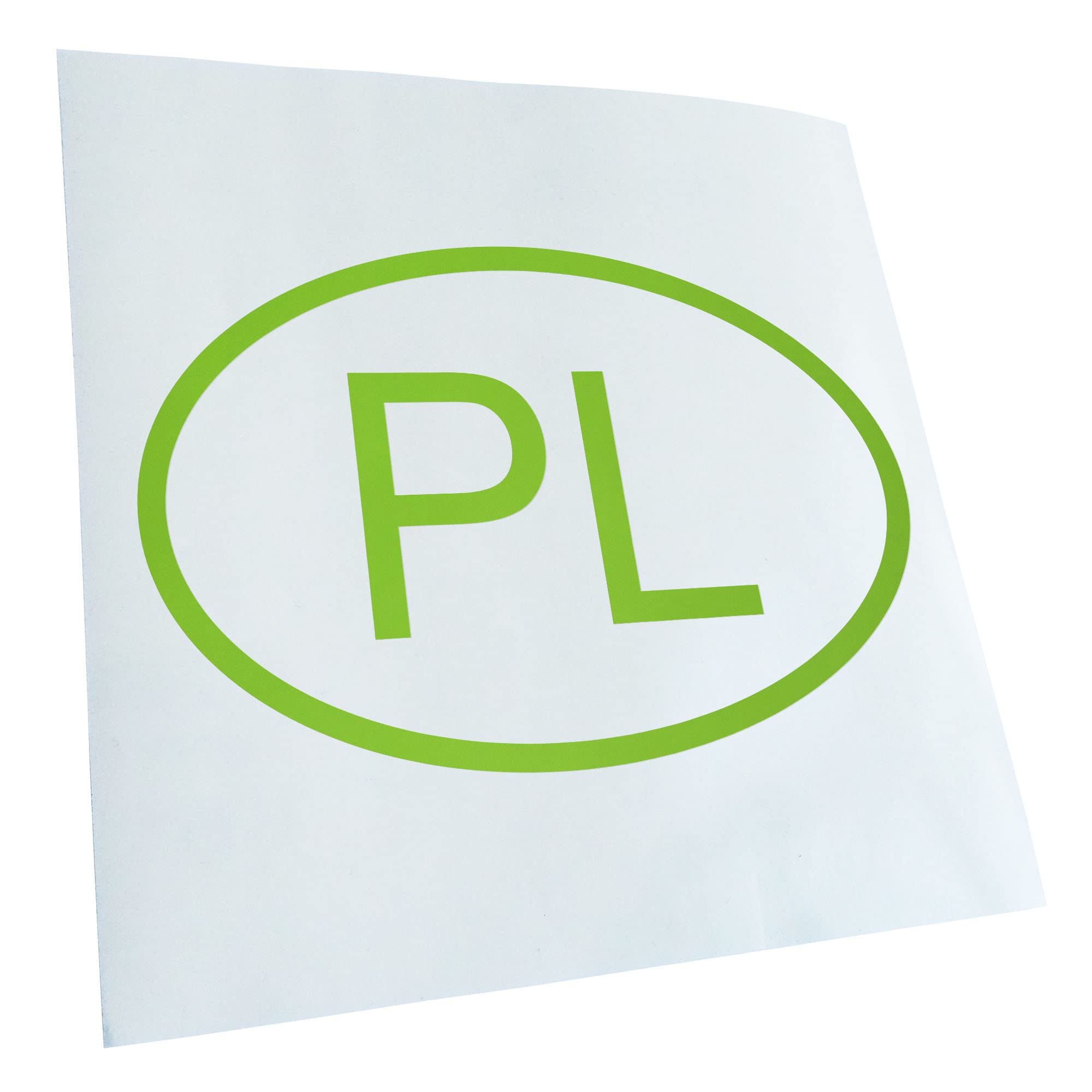 Kiwistar - Car Sticker - Green - 50 x 33 cm Poland PL - Rear Window Car Sticker Weatherproof for Car Truck Moped Truck - Sticker Exterior Self-Adhesive Tuning Accessories for Window Vehicle Window