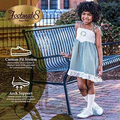 FOOTMATES Cheer Lace-Up Saddle Oxford Girls and Boys Dress Shoes with Wide Toe Box and Custom-Fit Insoles, Non-Marking Outsoles - for Infants, Toddlers and Little Kids, Ages 0-8 - Image 3