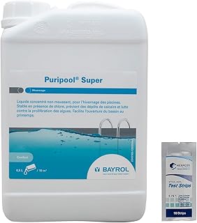 BAYROL PURIPOOL Super Liquide - 3L | Hivernage - Ultra Concentré - Non moussant + 10 Tests HPS OFFERTS 6 en 1