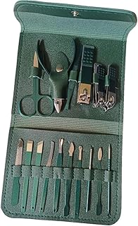 مجموعة مانيكير 16 في 1 أظافر احترافية للباديكير والمانيكير الجمال الشامل للوجة واليدين والقدمين أدوات باديكير مع مقص القدم اخضر غامق .