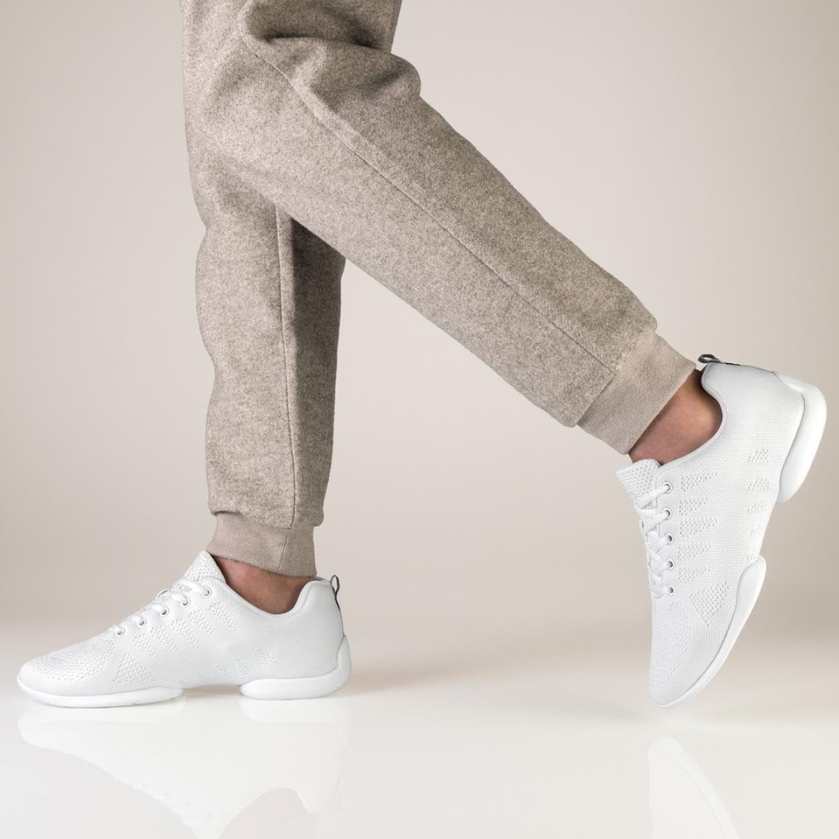 Anna Kern Suny, scarpe da ginnastica da uomo 4060 Bold – Knit Bianco – Larghezza normale – tacco da 1 cm – Suola in PU divisa