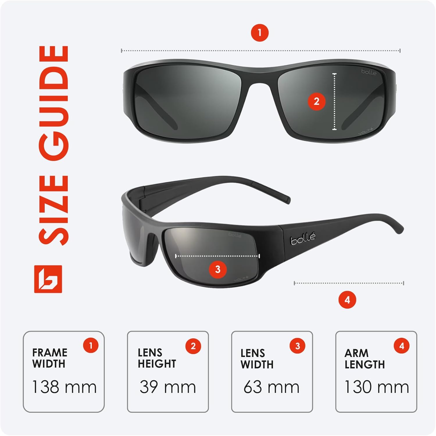 bollé King 63MM Wrap Around Sunglasses for Men for Women +BUNDLE with ACCESSORY EYEWEAR KIT - Image 4