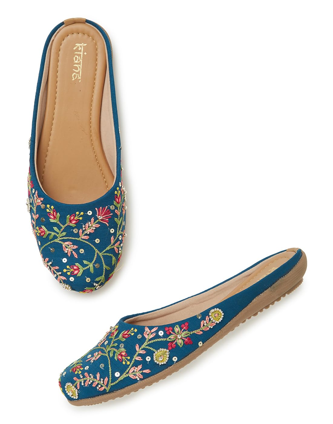 Stylish Kiana Bellies & Ballerina with Embroidered Handwork - Comfortable Round Toe, Rama Green Color, TPR Sole - Womens Shoes (B0CV4D6QV9) Amazon Price History, Amazon Price Tracker