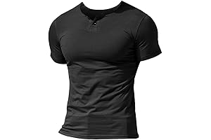 Men's Summer Casual Short Sleeve Henley T-Shirt