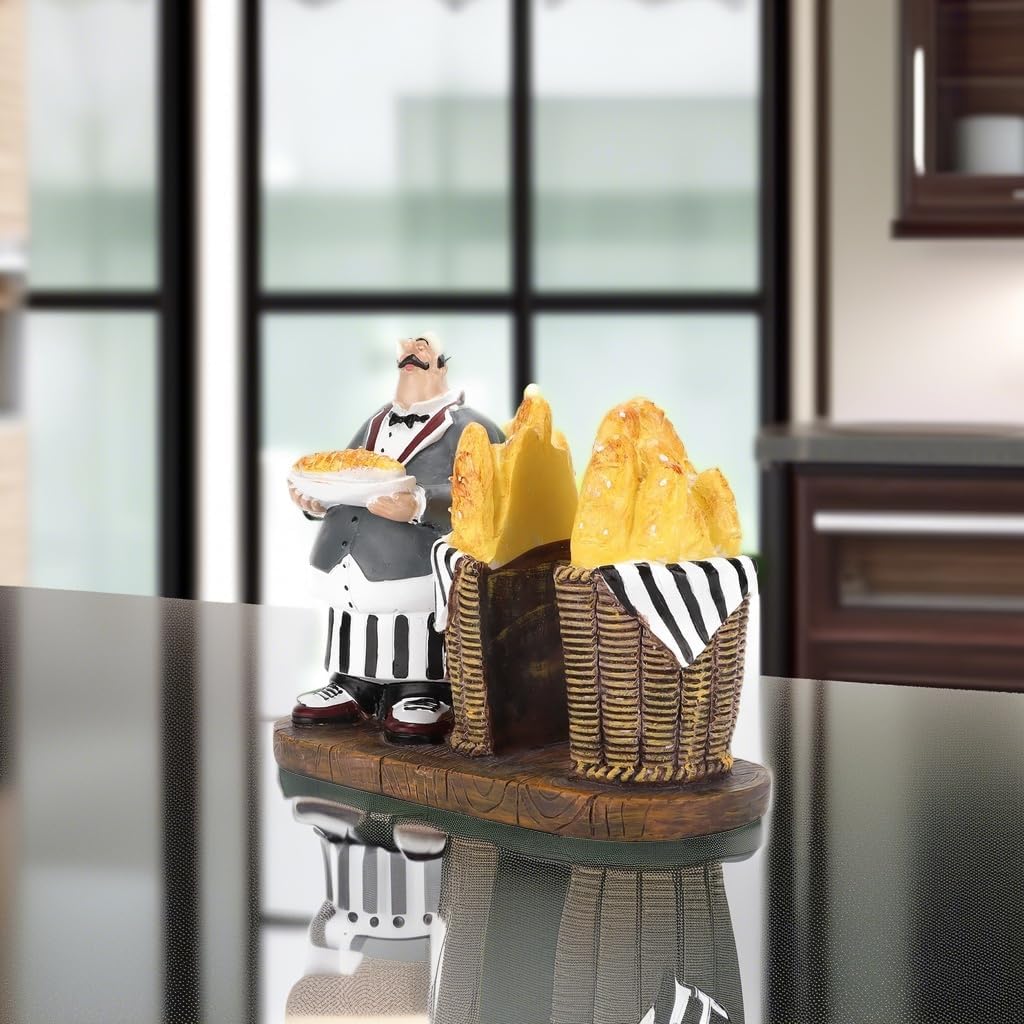 Alvinlite Napkin Holder for Table, Fat Cute Chef Napkin Holder for Kitchen Decor and Accessories, Italian Beverage Holder Tissue Dispenser 6.9 x 3.3 x 5.6in
