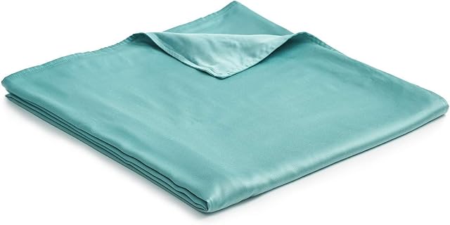 YnM Cooling 100% Natural Bamboo Viscose 60''x 80'' Removable Duvet Covers for Weighted Blanket Inner Layer, Sea Grass