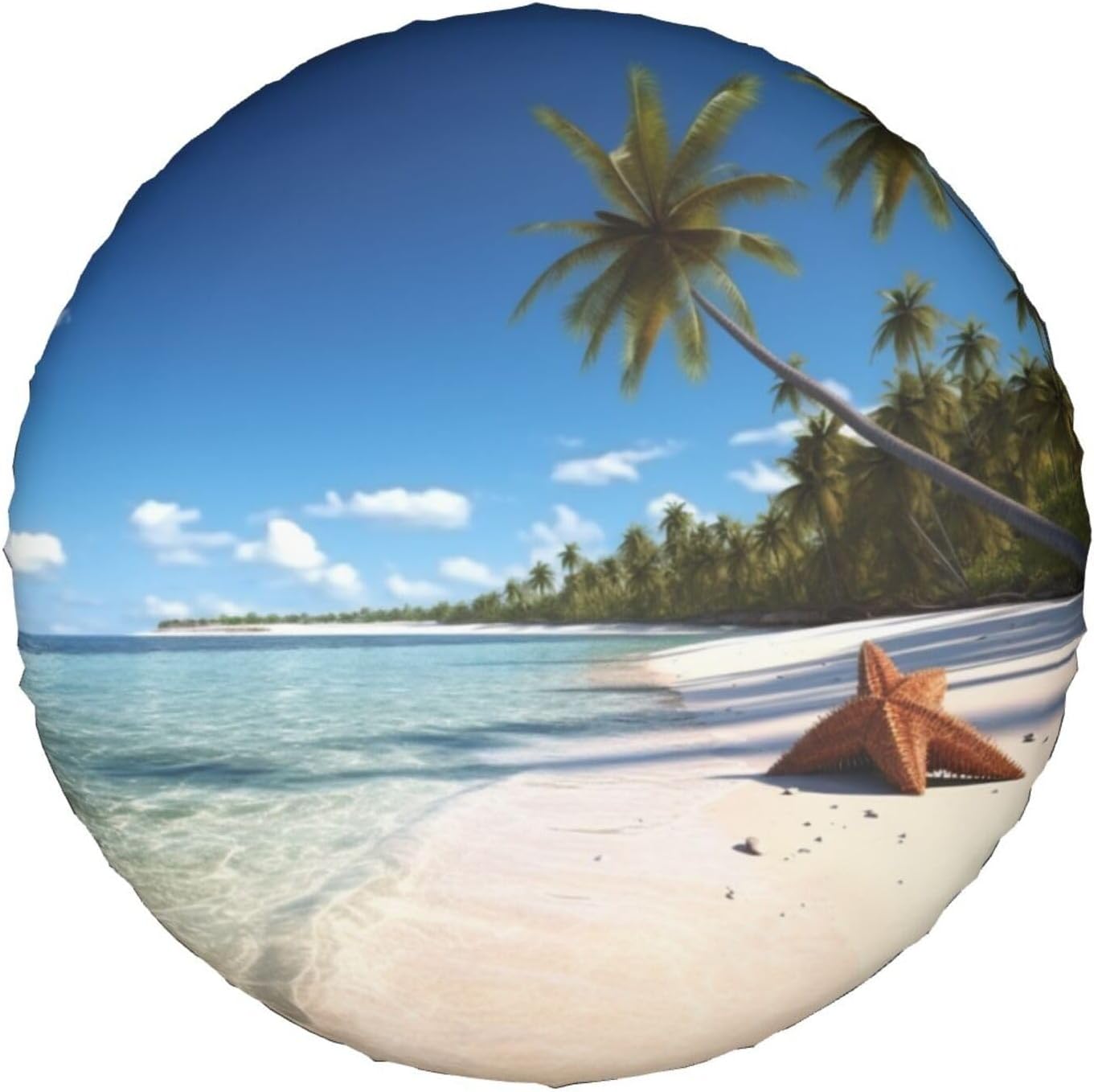 Spare Tire Cover Weatherproof Wheel Tire Covers Coconut Palm Beach Wheel Protectors Waterproof Dust-Proof Tire Protector Camper Tire Covers Universal Fit for Car SUV Truck 15 inch