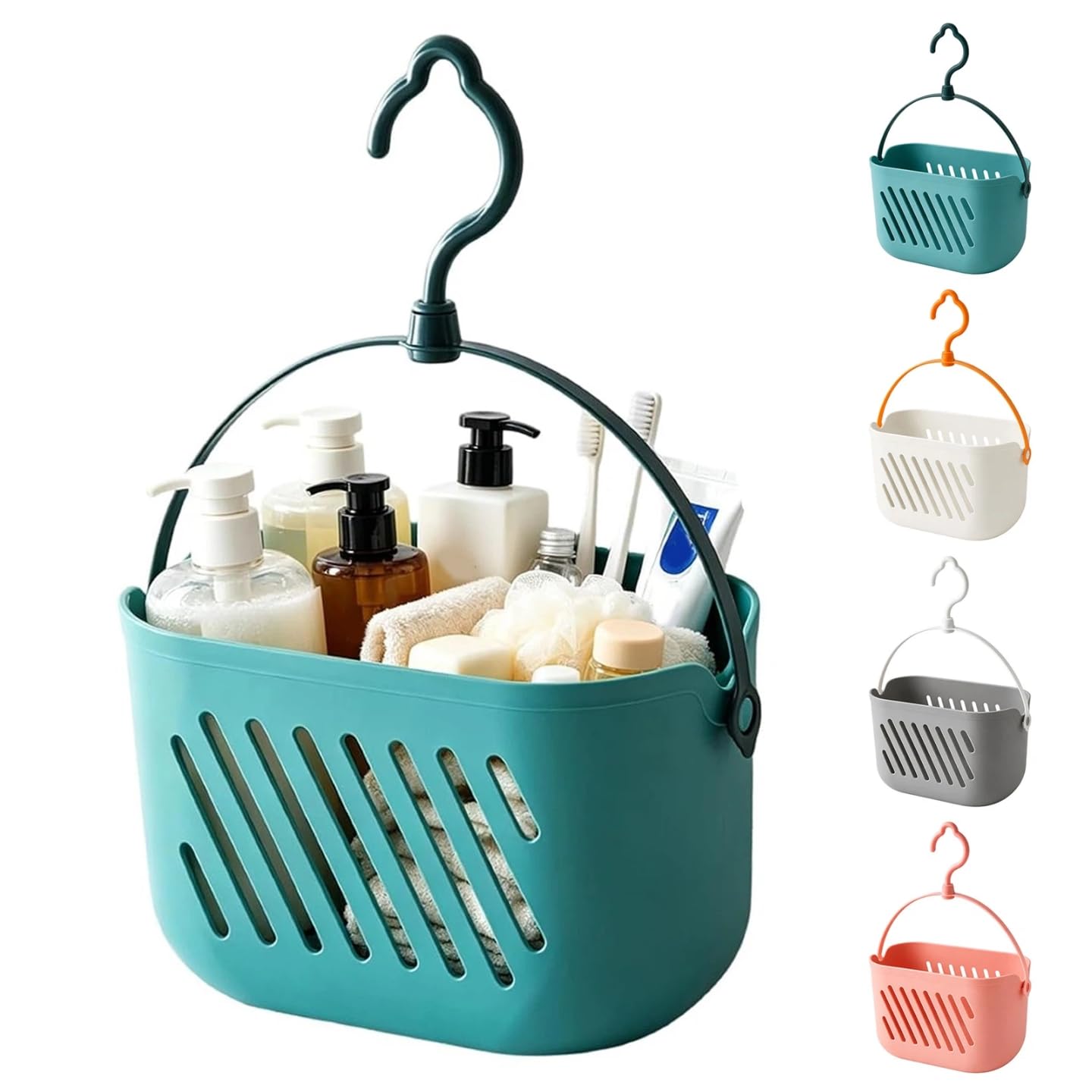 Shower Caddy, Plastic Hanging Basket for Storage Basket with Handle & Hook