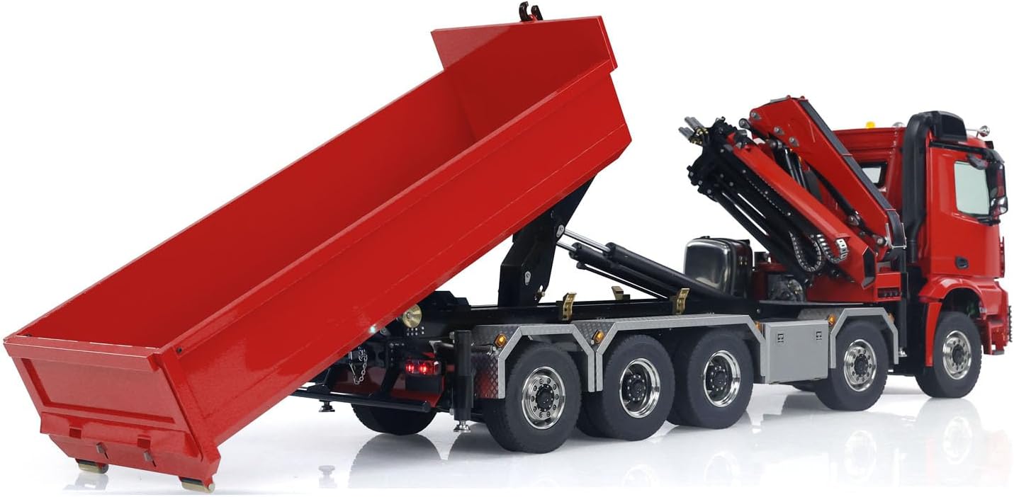 TOUCAN RC HOBBY 1/14 RC Hydraulic Crane Dump Truck 10x10 Full Dumper Lorry Car Rear Axle Lifting for Ages 14+