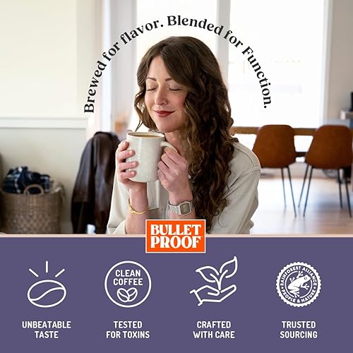 Miniatura 5 de Bulletproof The Enlightener Café molido, 10 onzas, café mejorado de tostado medio oscuro con L-teanina, Panax Ginseng y Gingko Biloba, apoya la