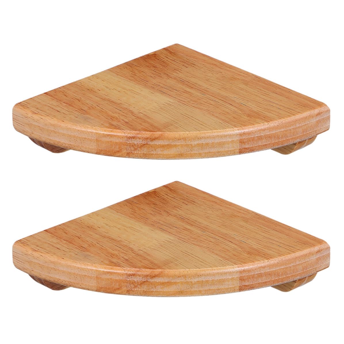 Étagère murale d'angle en bois Beaupretty | Lot de 2 étagères d'angle en forme d'éventail