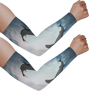 Mangas de braço com proteção solar UV para homens e mulheres, mangas de cor golfinho protegem os braços esportes mangas de braço proteção solar mangas de braço capa protetora UV, Golfinho