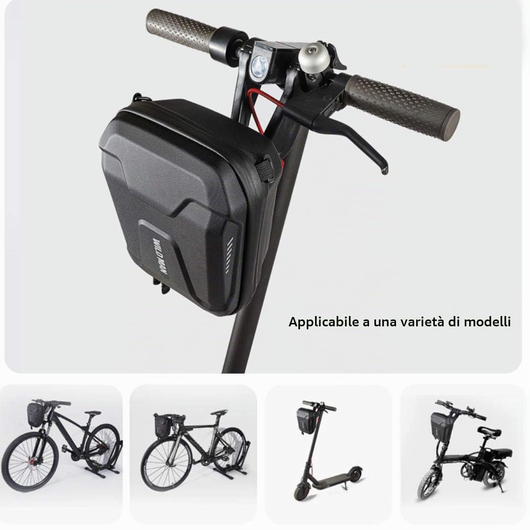 WILD MAN Borsa portaoggetti a sgancio rapido da 3 l, resistente alla pioggia, per scooter, pieghevole, per manubrio di bicicletta MTB (E8)