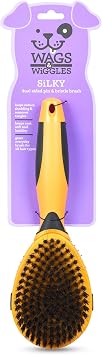 Wags & Wiggles Double Sided Dog Brush - Efficient Pet Grooming for Long or Short Haired Dogs & Cats, Shedding Brush, Detangling Pin & Bristle Hair Brush, Doodle & Poodle Brush, Dog Hair Remover