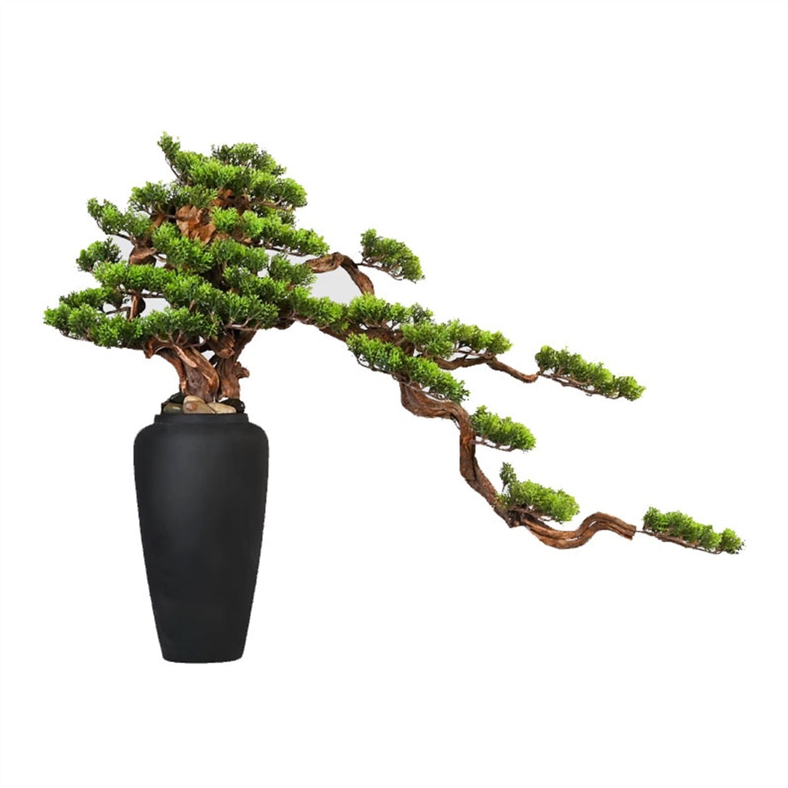 IUokLU Artificial Bonsai Tree Artificial Bonsai Tree Welcome Pine Bonsai with Flower Pot Simulation Fake Plant Chinese Ornament Entrance Living Room Home Table Decoration Fake Plant Decoration