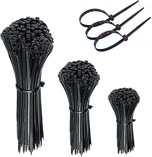 Zip Ties Pack of 300pcs Premium Nylon Cable Ties Multi-Use Cable Ties Plastic Tie Wraps Cable Tidy Safe Wraps Ties Self-Locking Mechanism for Home and Gardening Office and DIY