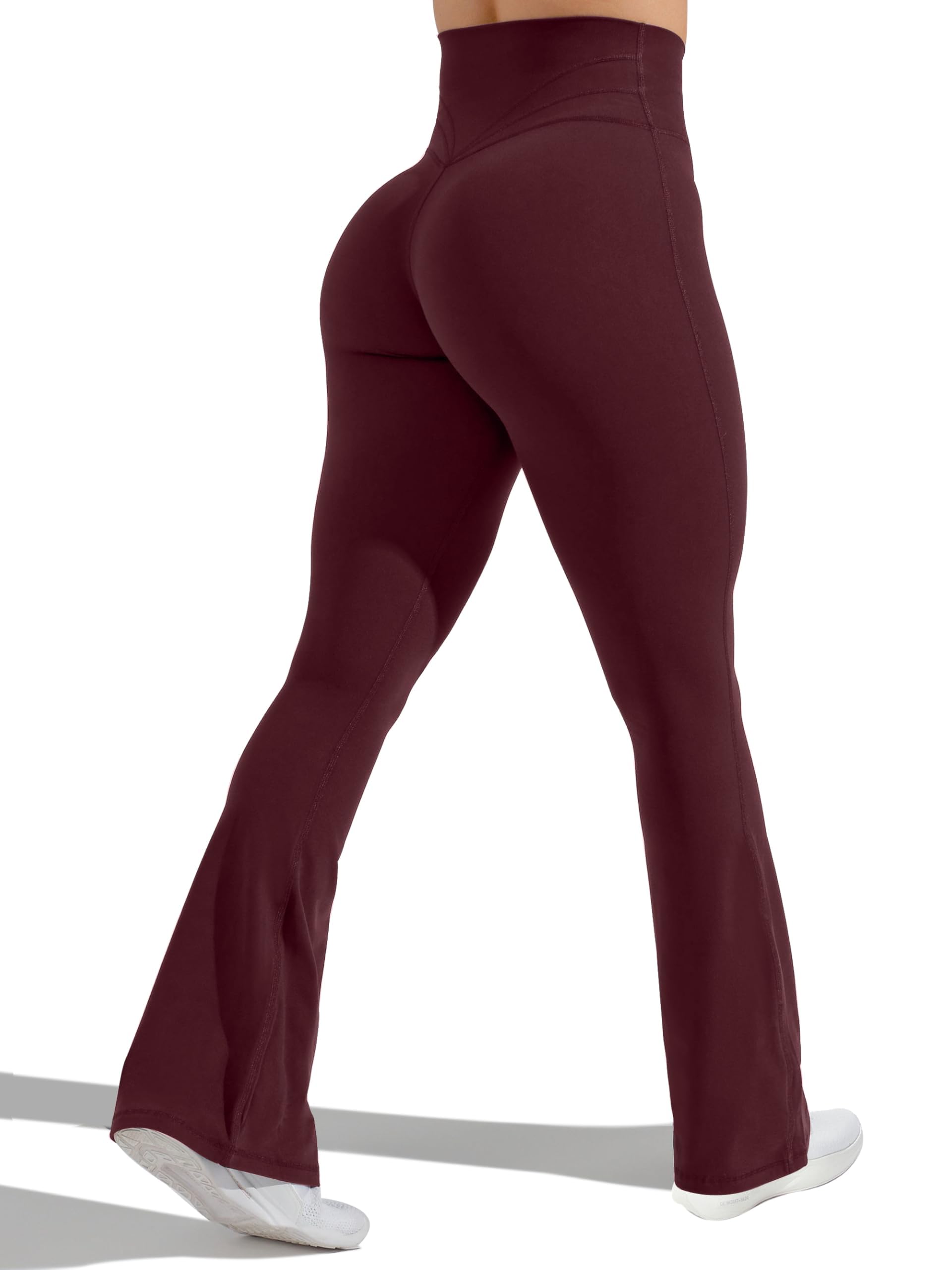 Unthewe High Waisted Flare Leggings for Women Tummy Control Butt Lifting Workout Yoga Wide Leg Pants