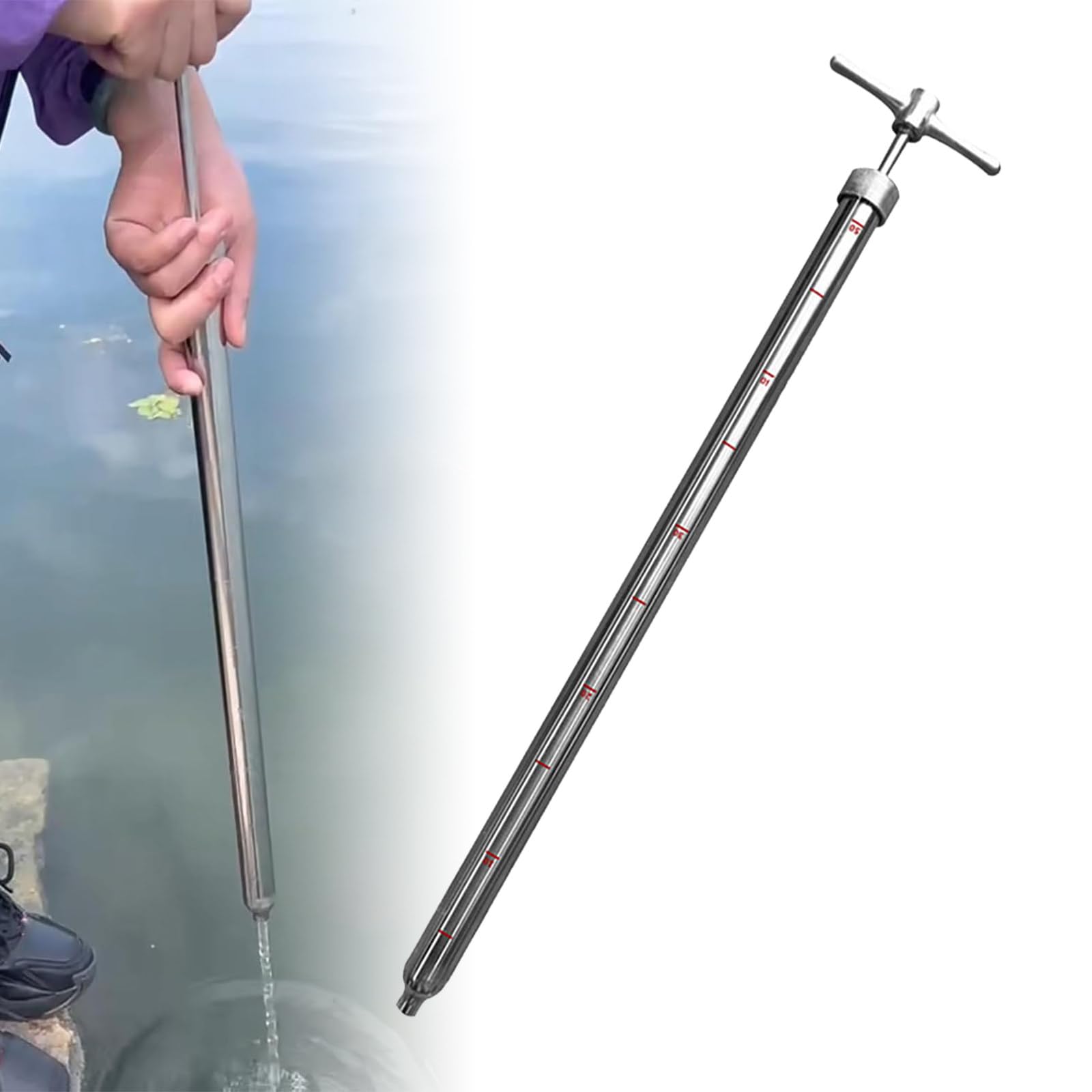 Tubo campionatore di liquidi, tipo estraibile, 0,5 m, per strumenti di laboratorio di analisi dell'acqua, insegnamento chimico, campionamento di liquidi industriali