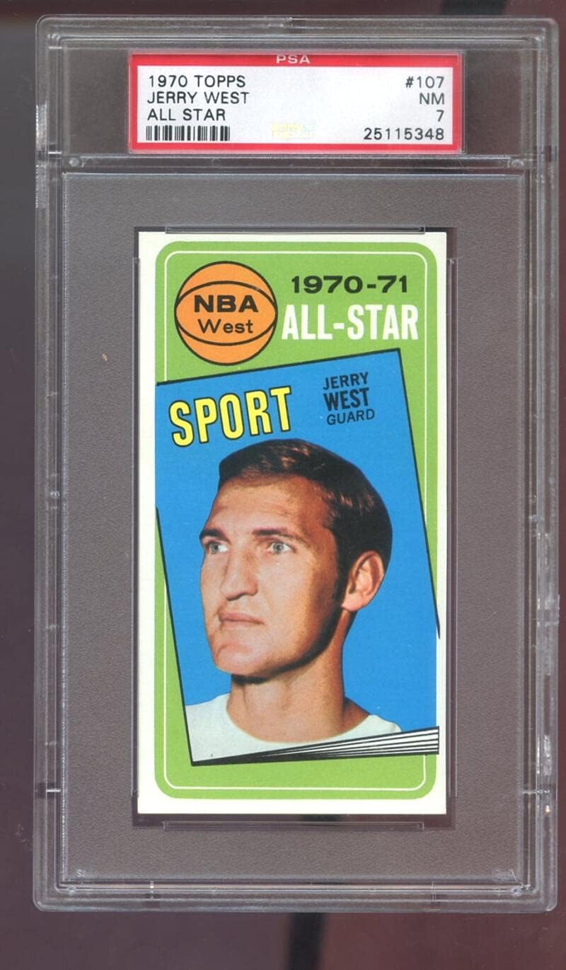 1970-71 Topps #107 Jerry West All-Star PSA 7 Graded Basketball Card 1970 AS NM