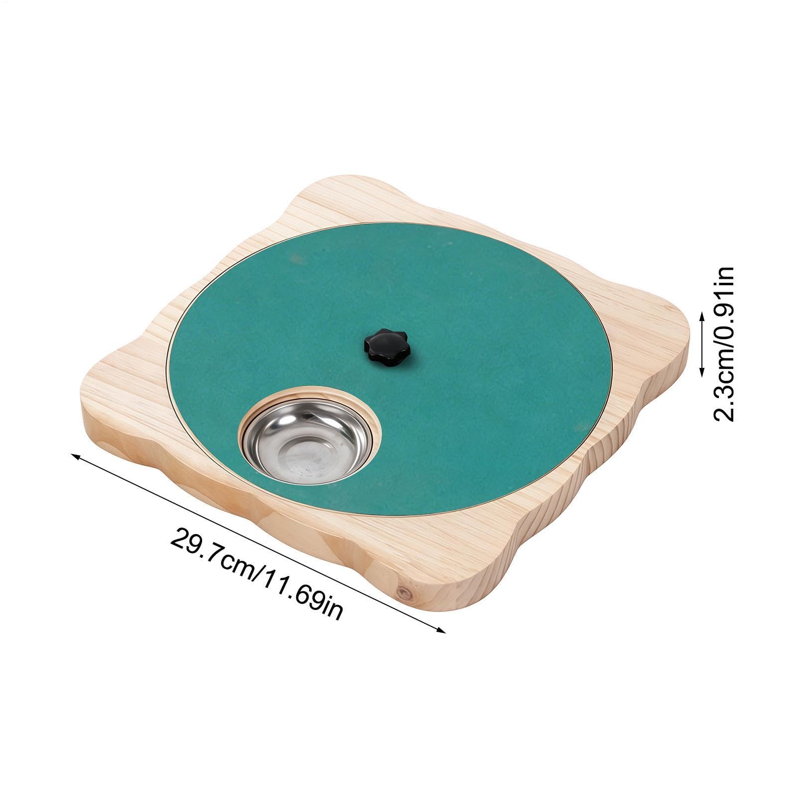 Planche à Gratter pour Chien avec Boîte à Rotative en Bois Antidérapante