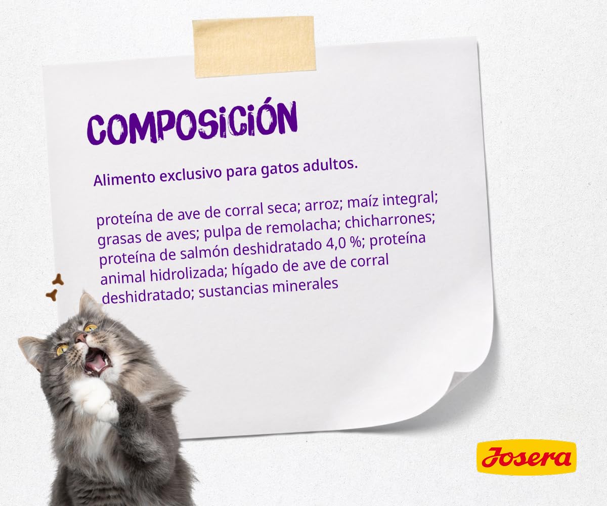 JOSERA Culinesse (1 x 10 kg) | Adultos | Pienso seco Gatos Adultos exigentes | Salmón y Aves | Fácil de digerir | Contenido moderado en Grasas | Sin Trigo | Pack 1