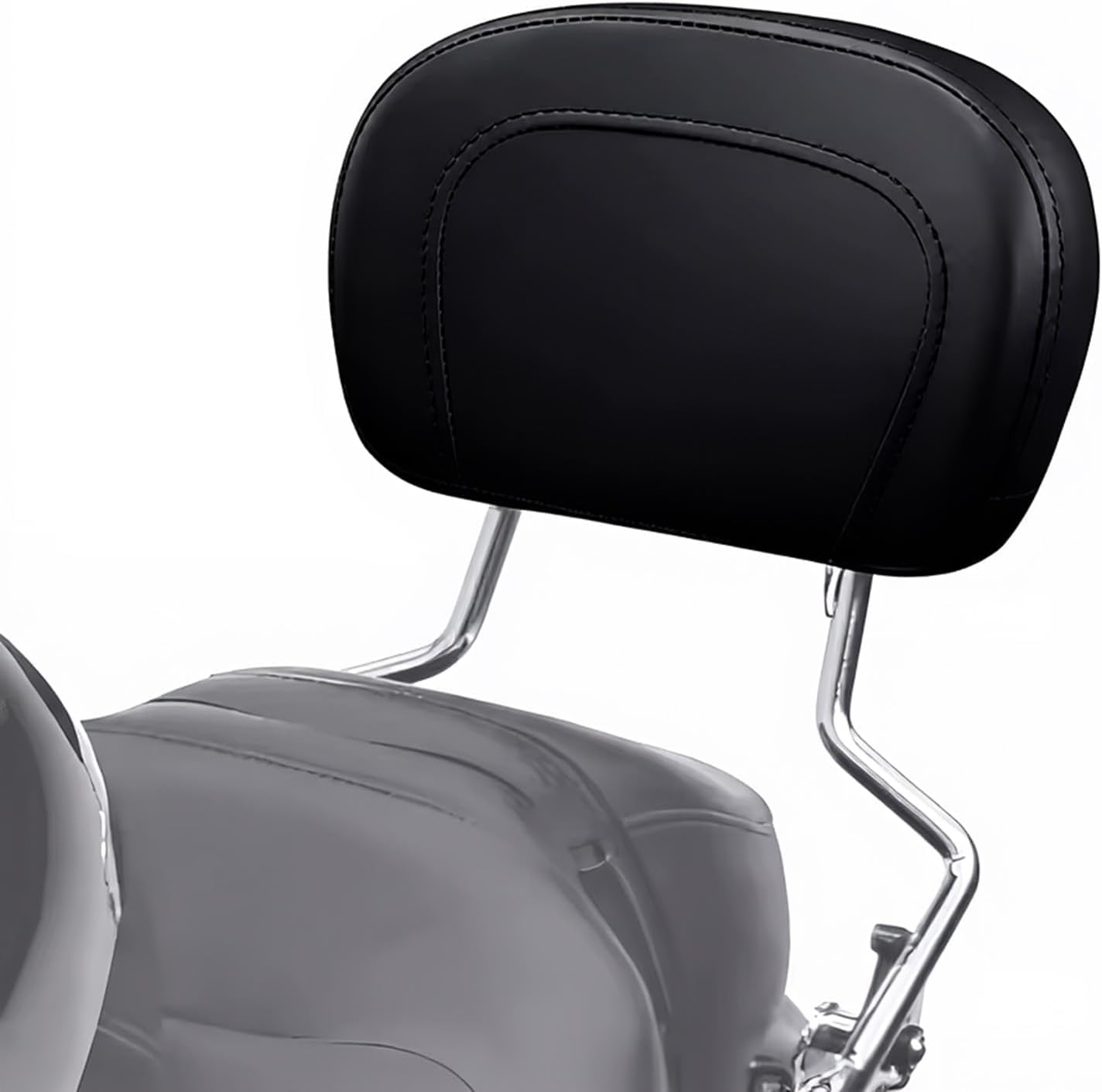 Passenger Sissy Bar Backrest Pad Compatible with Harley Touring Road King Street Electra Glide 1997-2022 - Waterproof PU Leather Cushion for Detachable Upright Sissy Bars​