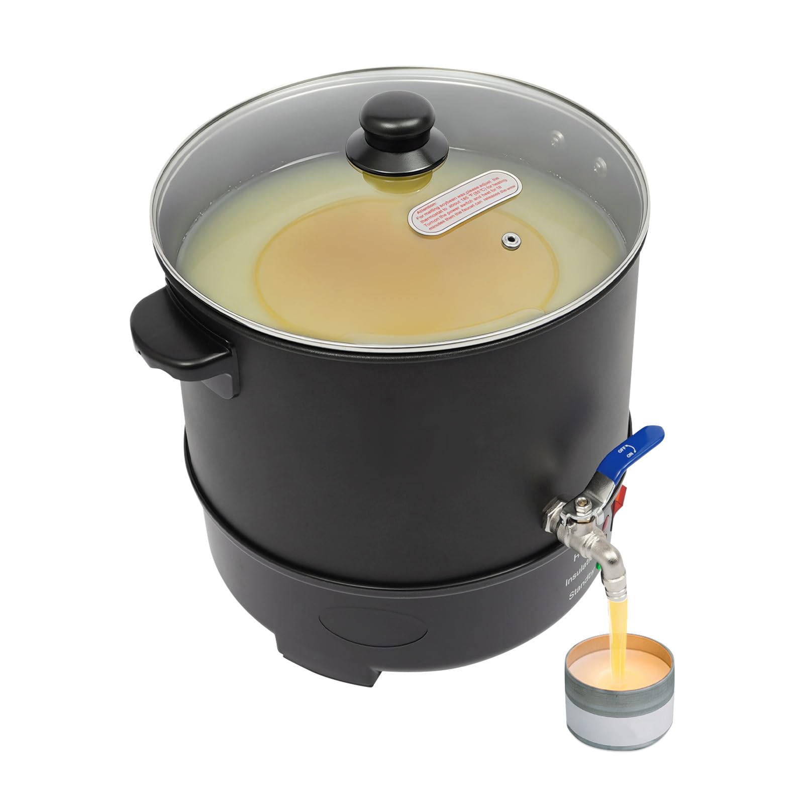 MooBeey 10 l urządzenie do topienia wosku do produkcji świec, 50-100 °C, regulowana temperatura, garnek do topienia wosku z dzióbkiem, duża przemysłowa maszyna do topienia wosku ze stali nierdzewnej