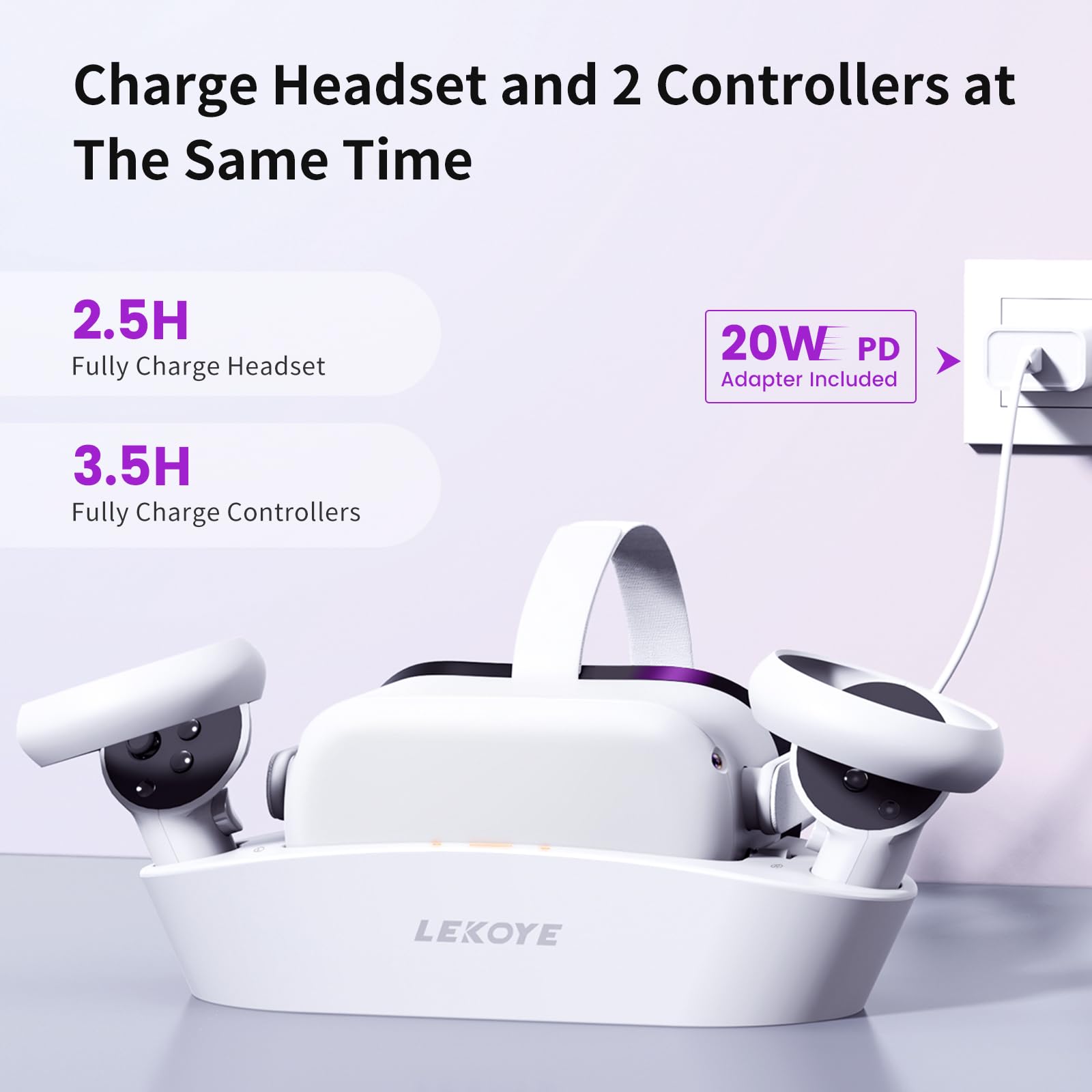 Amazon.co.jp: LEKOYE VR充電ドック Oculus Quest 2用 磁気VR充電