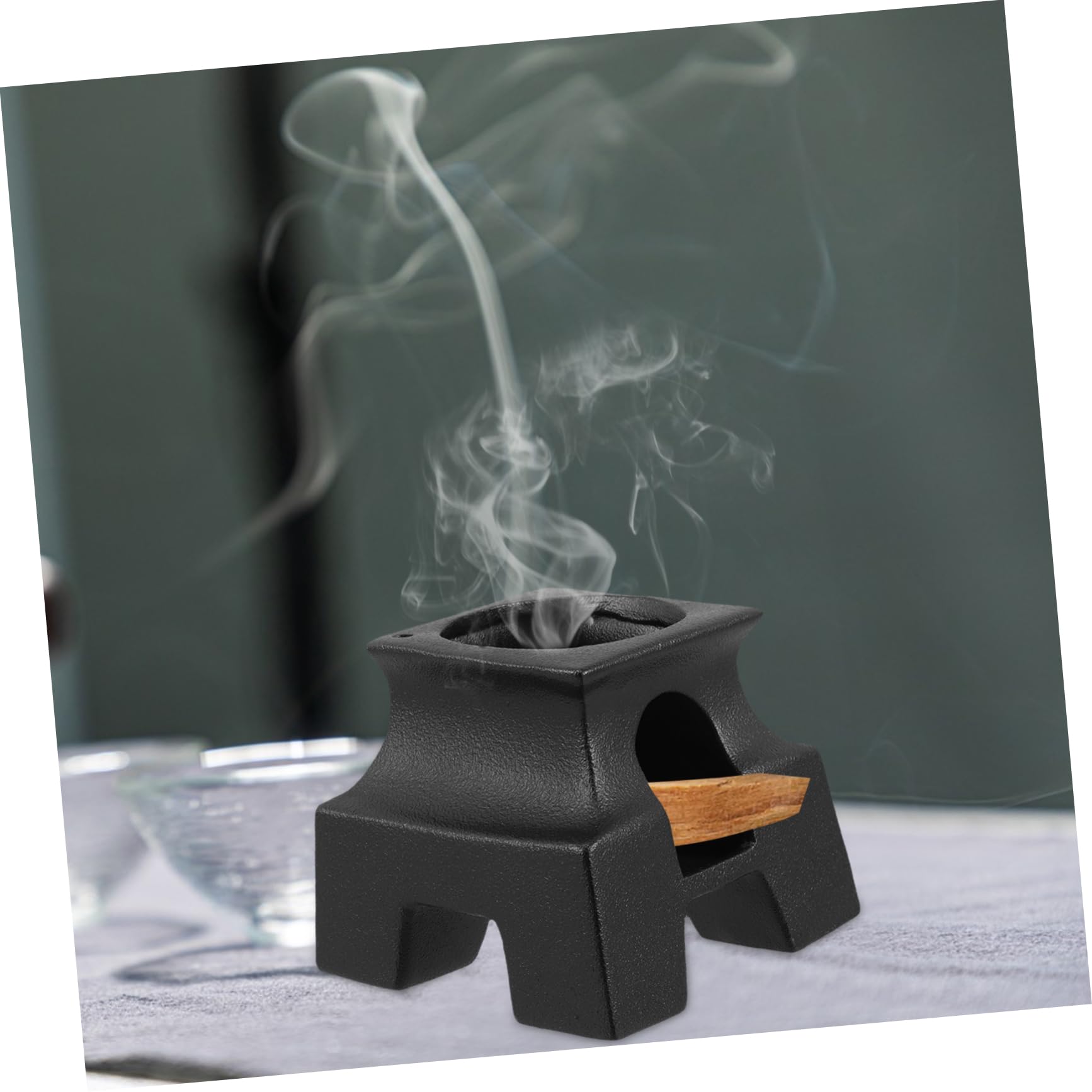 SOIMISS Keramik Multifunktionale Aromatherapie Basis Räucherstäbchenhalter aus Terrakotta Schwarz für Palo Santo und Salbei für Wohnraum und Meditationsdekoration