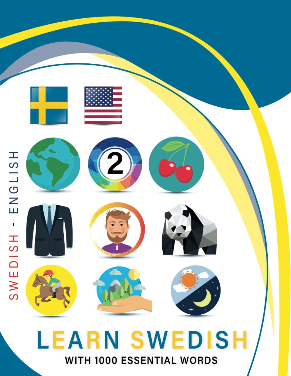 Learn Swedish with 1000 Essential Words: Bilingual Swedish - English Language Learning Book for Kids & Adults with Essential Vocabulary