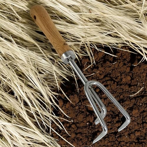 Tırmık Küçük El Tırmığı Saplı Toprak Tarla Bahçe Çiçek Bitki Ot Yaprak Hobi Tırmığı 3 Dişli 33 cm